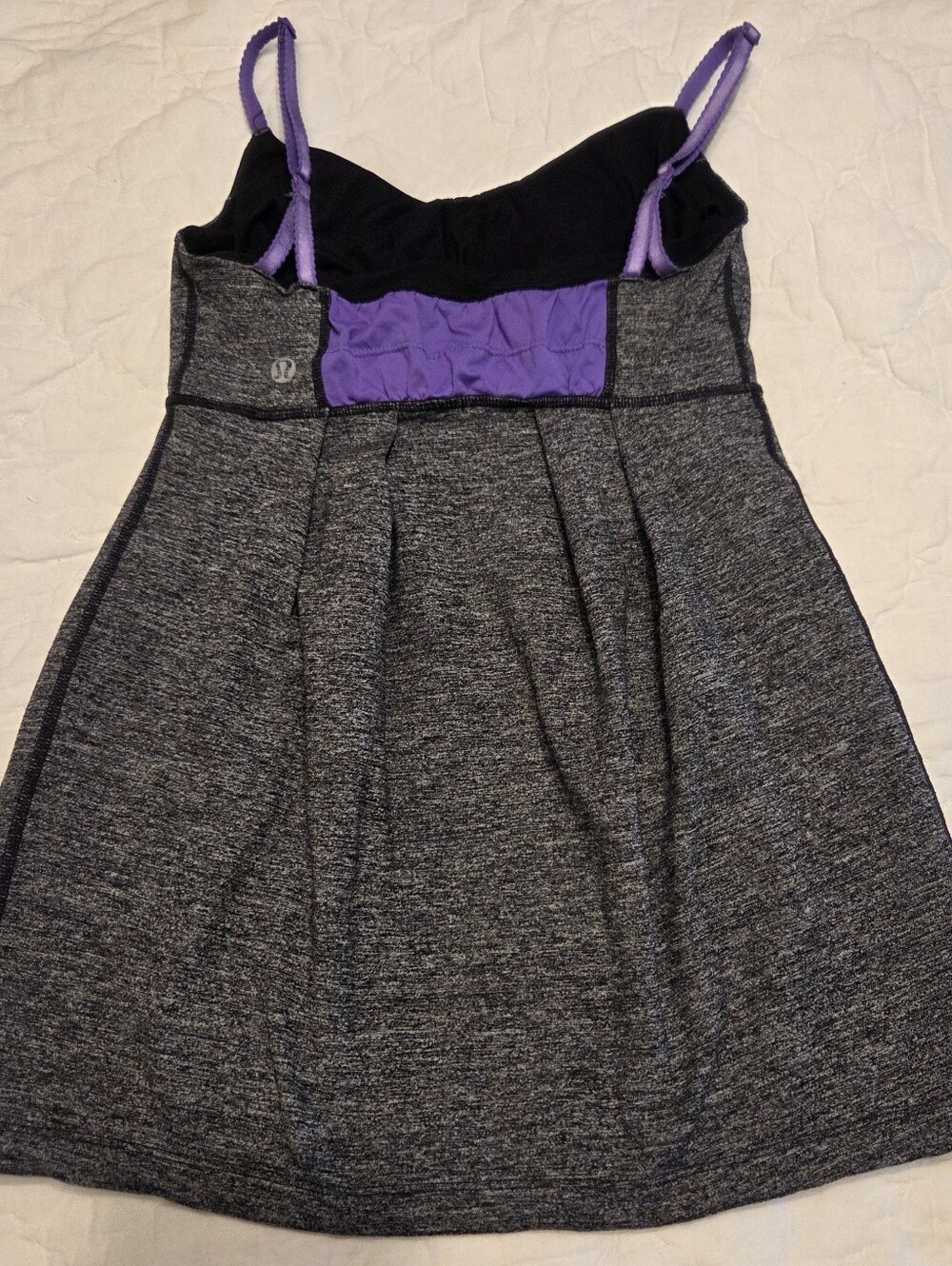 Lululemon Ruched Bust Active Tank Top w/ Built-in Bra | Gray & Purple | Size 4 - Picture 4 of 6